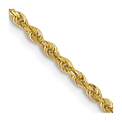 14K Yellow Gold 2mm Diamond-Cut Quadruple Rope Lobster Clasp Chain Necklace