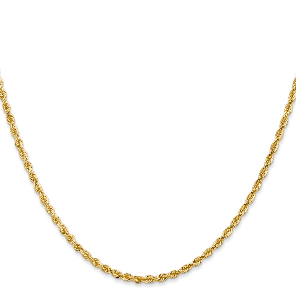 14K Yellow Gold 26 Inch 2.25mm Diamond-Cut Quadruple Rope Lobster Clasp Chain Necklace