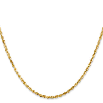 14K Yellow Gold 26 Inch 2.25mm Diamond-Cut Quadruple Rope Lobster Clasp Chain Necklace