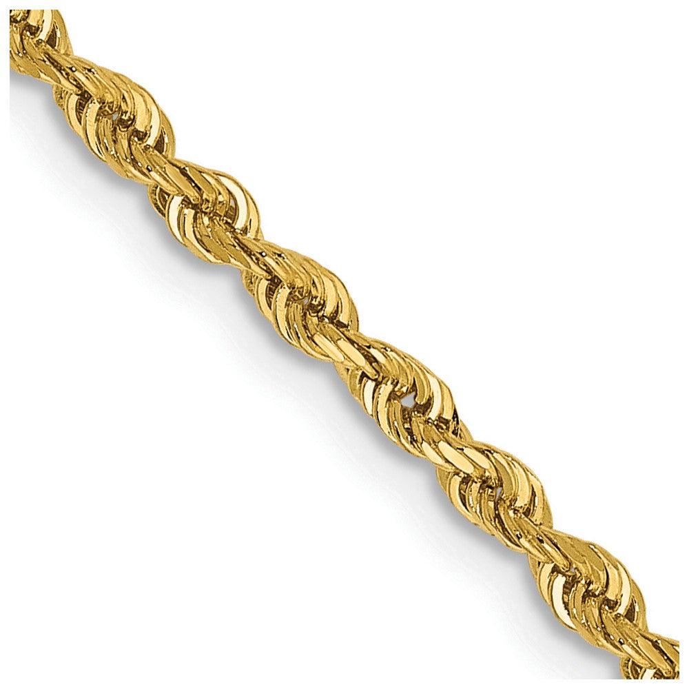 14K Yellow Gold 26 Inch 2.25mm Diamond-Cut Quadruple Rope Lobster Clasp Chain Necklace