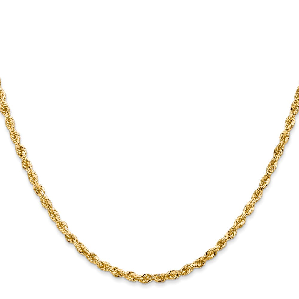 14K Yellow Gold 2.75mm Diamond-Cut Quadruple Rope Lobster Clasp Chain Necklace