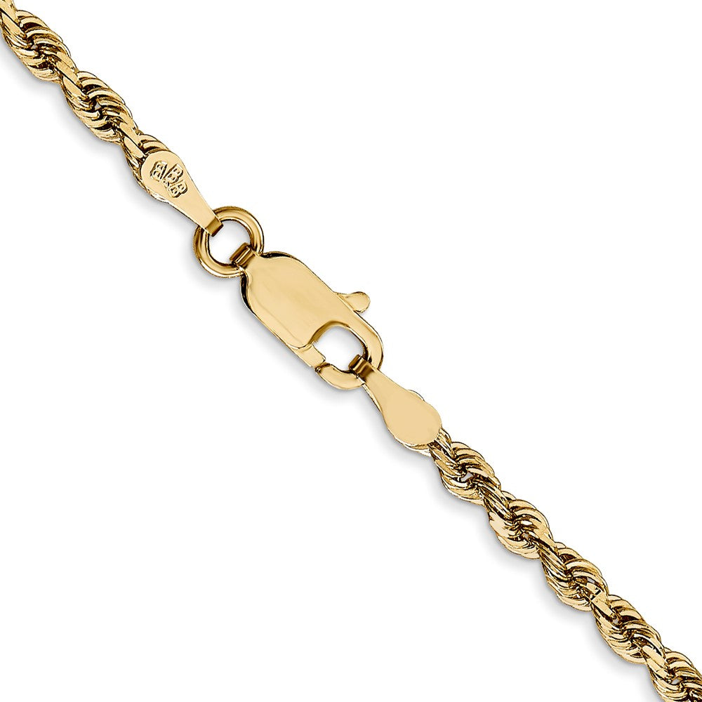 14K Yellow Gold 2.75mm Diamond-Cut Quadruple Rope Lobster Clasp Chain Necklace