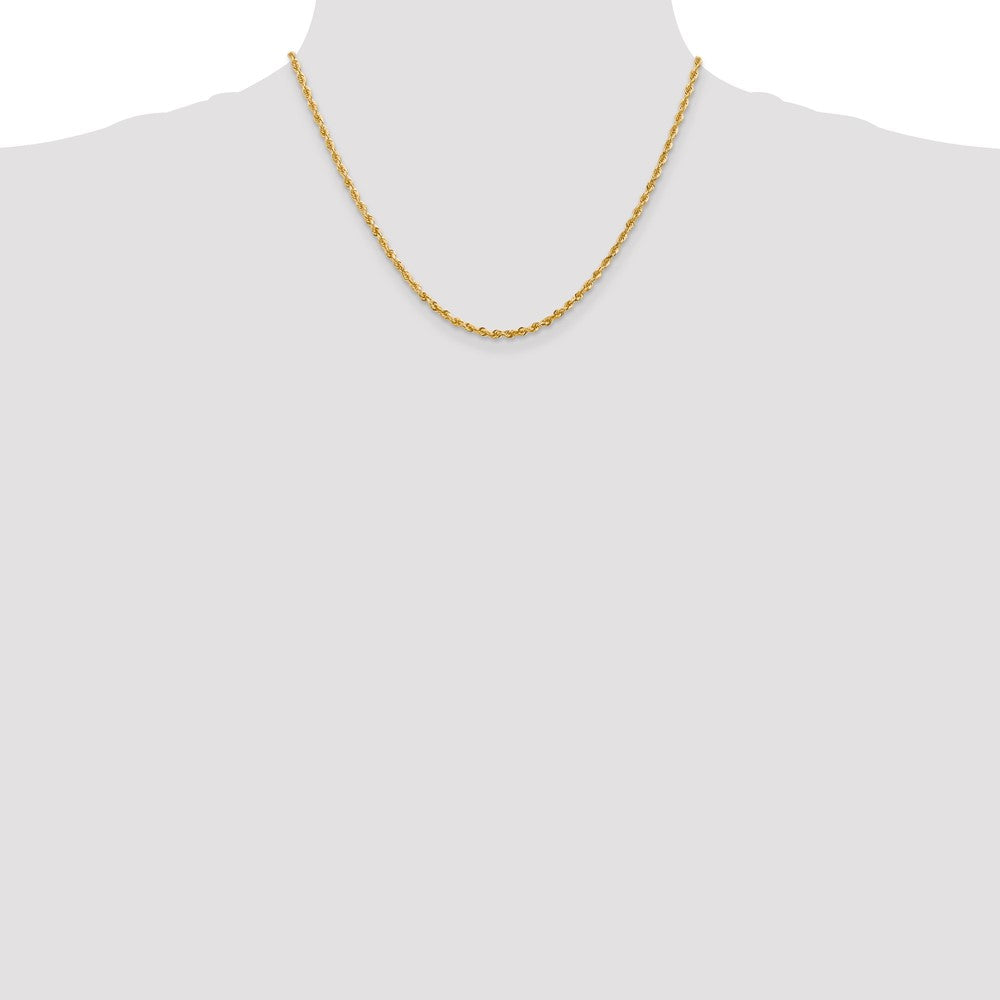14K Yellow Gold 2.75mm Diamond-Cut Quadruple Rope Lobster Clasp Chain Necklace