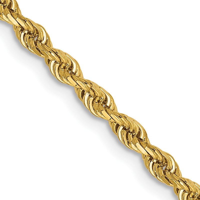 14K Yellow Gold 2.75mm Diamond-Cut Quadruple Rope Lobster Clasp Chain Necklace