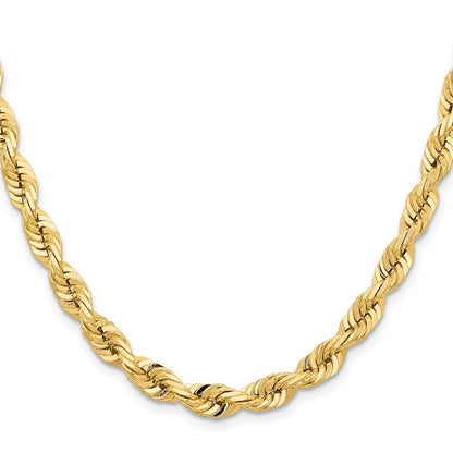 14k Yellow Gold 7.0mm D/C Quadruple Rope Chain Necklace