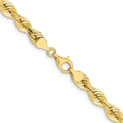 14k Yellow Gold 7.0mm D/C Quadruple Rope Chain Necklace