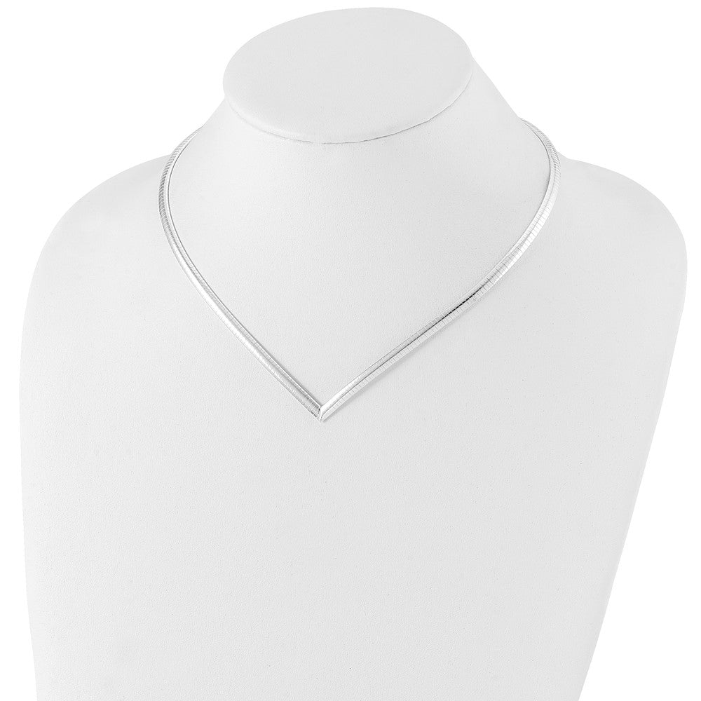 Sterling Silver 4mm Cubetto V-Shaped Necklace