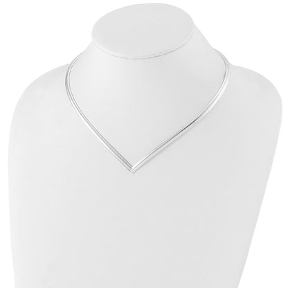 Sterling Silver 4mm Cubetto V-Shaped Necklace