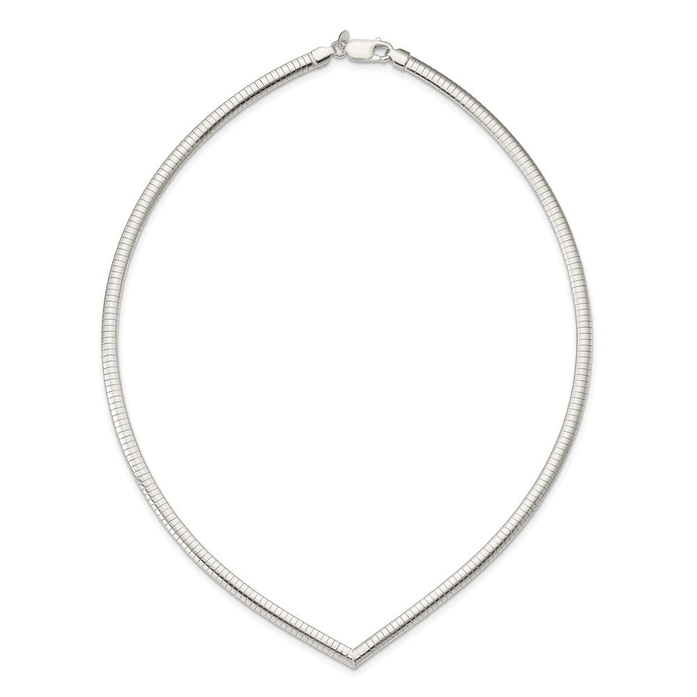 Sterling Silver 4mm Cubetto V-Shaped Necklace