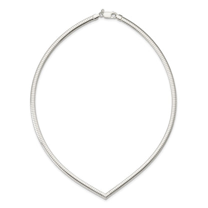 Sterling Silver 4mm Cubetto V-Shaped Necklace