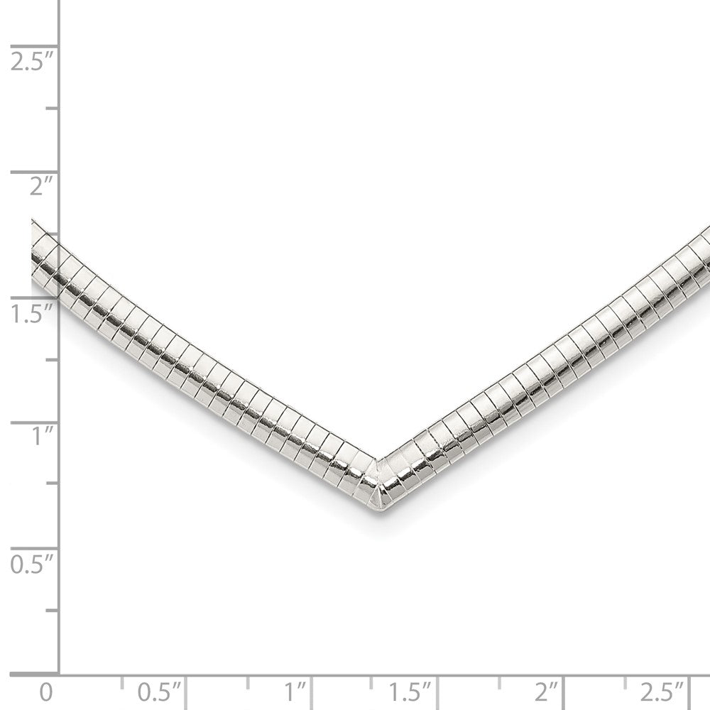 Sterling Silver 4mm Cubetto V-Shaped Necklace