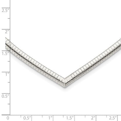 Sterling Silver 4mm Cubetto V-Shaped Necklace