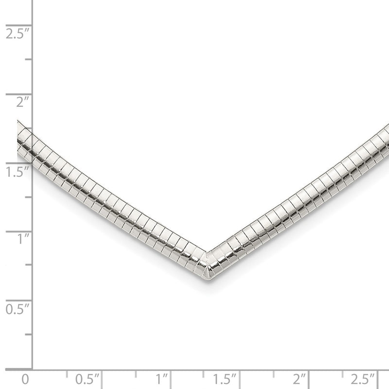 Sterling Silver 4mm Cubetto V-Shaped Necklace