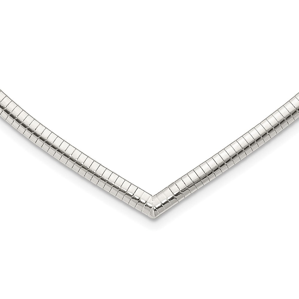 Sterling Silver 4mm Cubetto V-Shaped Necklace