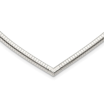 Sterling Silver 4mm Cubetto V-Shaped Necklace
