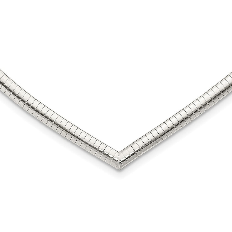 Sterling Silver 4mm Cubetto V-Shaped Necklace