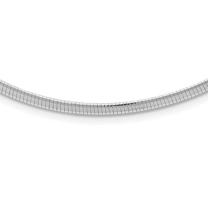 Sterling Silver Rhodium Plated 3mm Cubetto Necklace