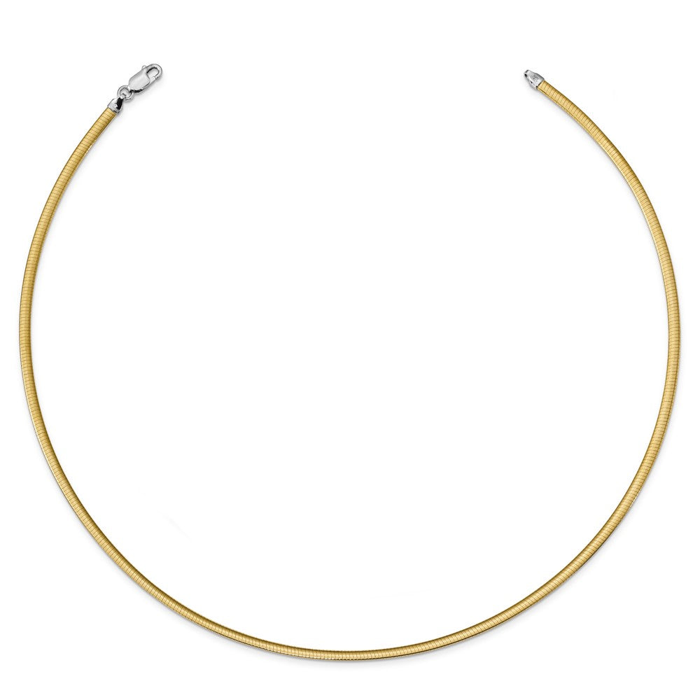 18 Inch Sterling Silver Flash Gold-Plated Reversible 3mm Cubetto Chain Necklace