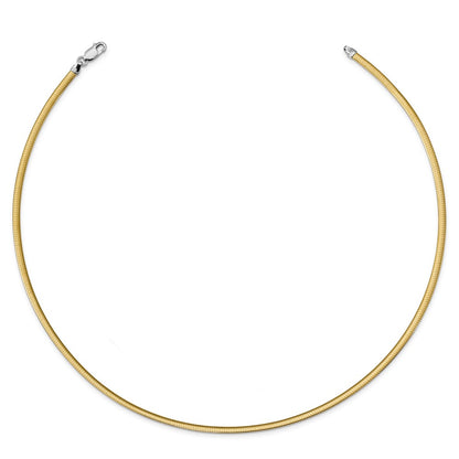 18 Inch Sterling Silver Flash Gold-Plated Reversible 3mm Cubetto Chain Necklace