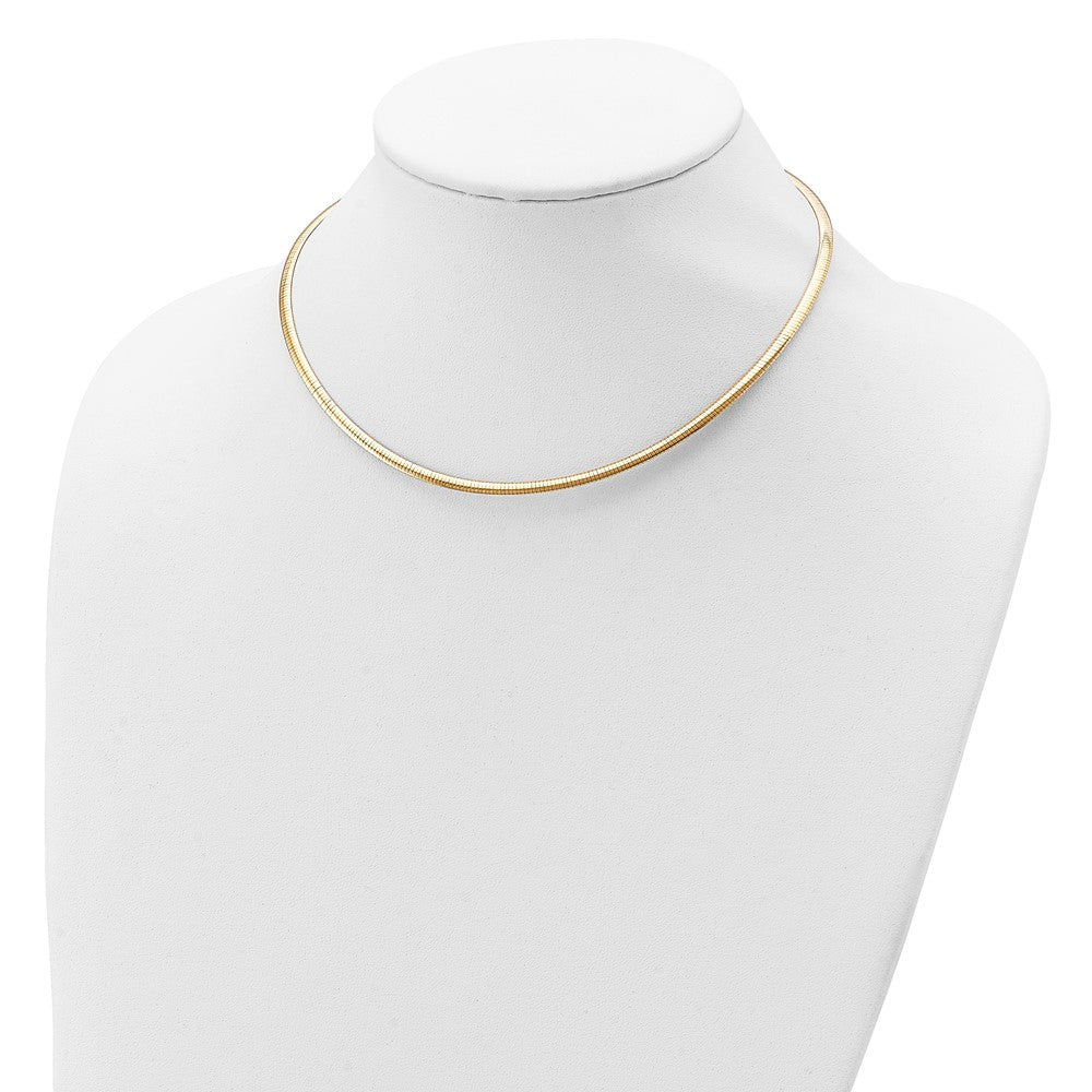 16 Inch Sterling Silver Flash Gold-Plated Reversible 3mm Cubetto Chain Necklace