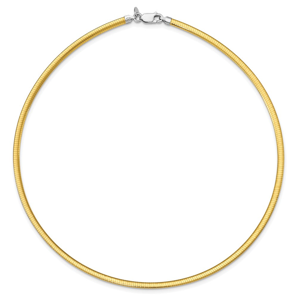 18 Inch Sterling Silver Flash Gold-Plated Reversible 3mm Cubetto Chain Necklace