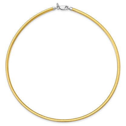 18 Inch Sterling Silver Flash Gold-Plated Reversible 3mm Cubetto Chain Necklace