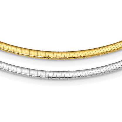 18 Inch Sterling Silver Flash Gold-Plated Reversible 3mm Cubetto Chain Necklace