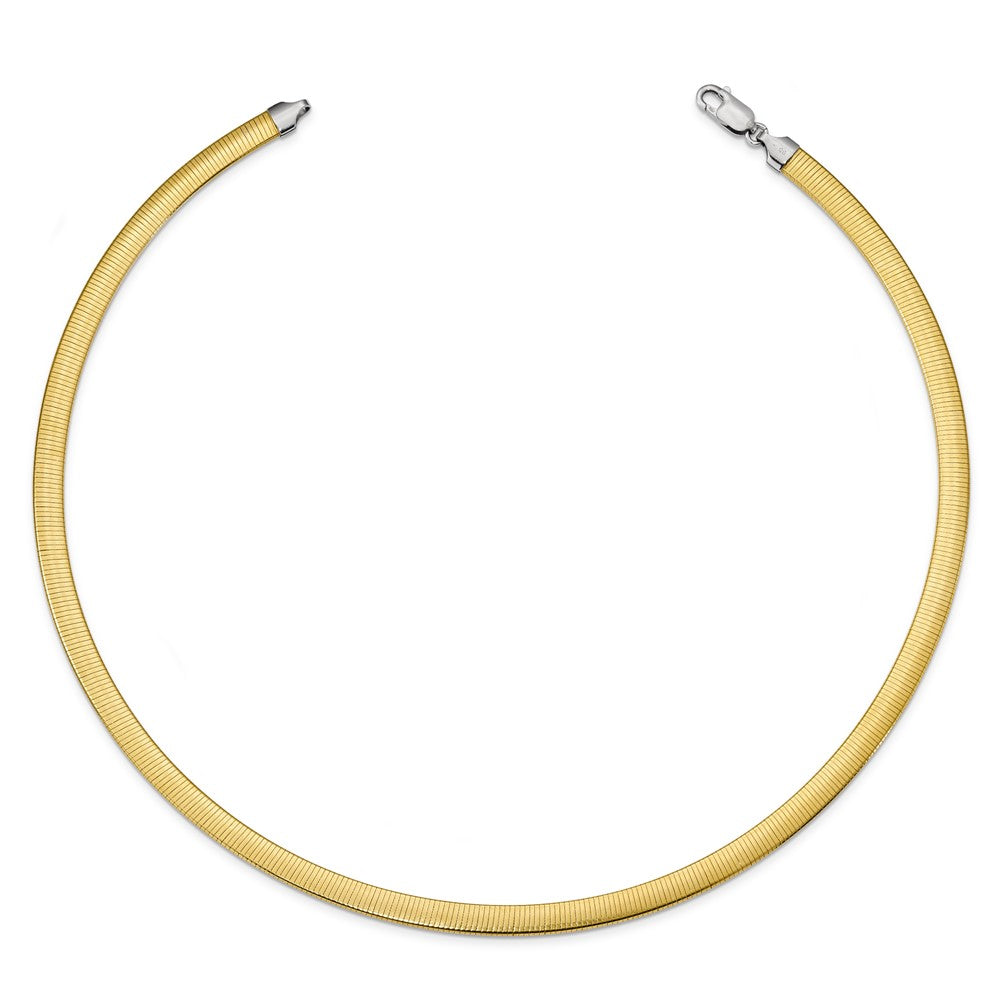 18 Inch Sterling Silver Flash Gold-Plate Reversible 5.75mm Cubetto Chain Necklace