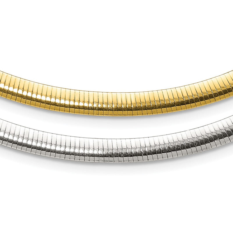 18 Inch Sterling Silver Flash Gold-Plate Reversible 5.75mm Cubetto Chain Necklace