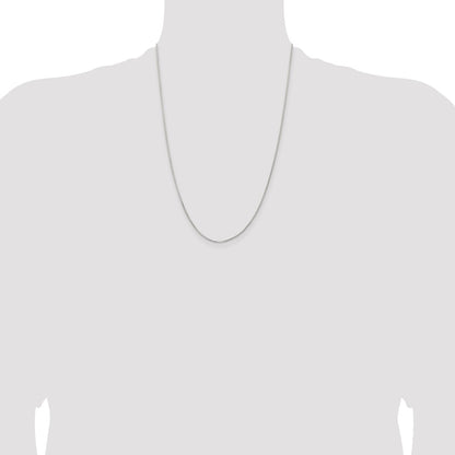 24 Inch Sterling Silver 1.1mm Diamond-Cut Round Box Chain Necklace