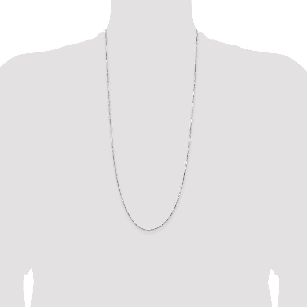 30 Inch Sterling Silver 1.1mm Diamond-Cut Round Box Chain Necklace