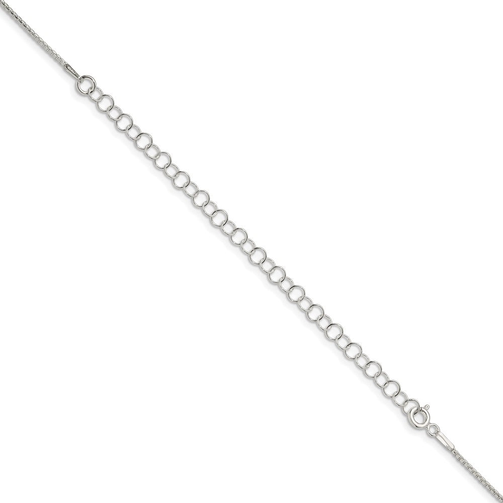 22 Inch Sterling Silver 1.1mm Diamond-Cut Round Box Chain W/4In Ext.