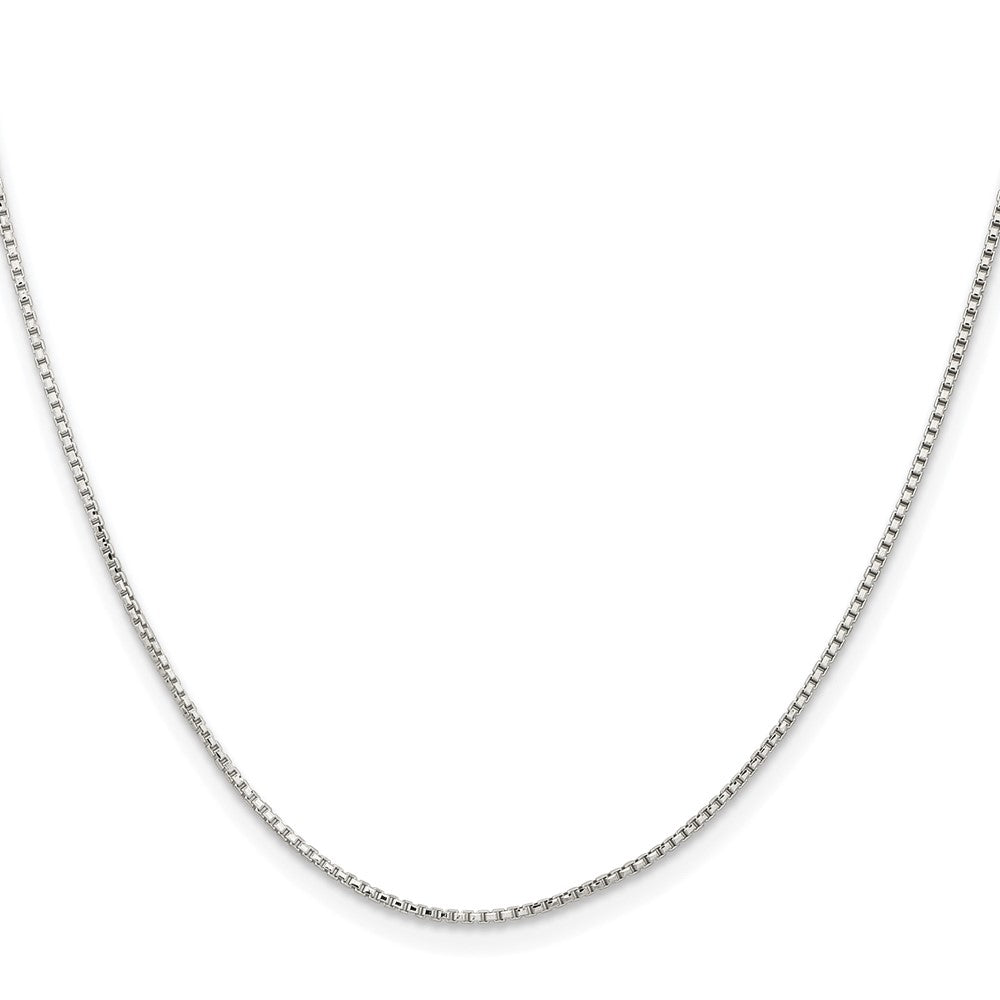 Sterling Silver Rhodium-Plated 1.1mm Diamond-Cut Round Box Chain w/2in Ext.
