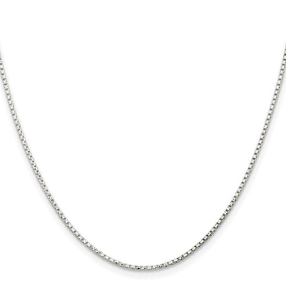 36 Inch Sterling Silver 1.3mm Diamond-Cut Round Box Chain Necklace