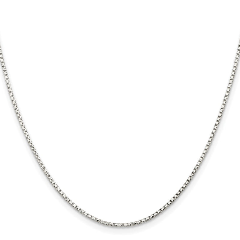 30 Inch Sterling Silver 1.3mm Diamond-Cut Round Box Chain Necklace