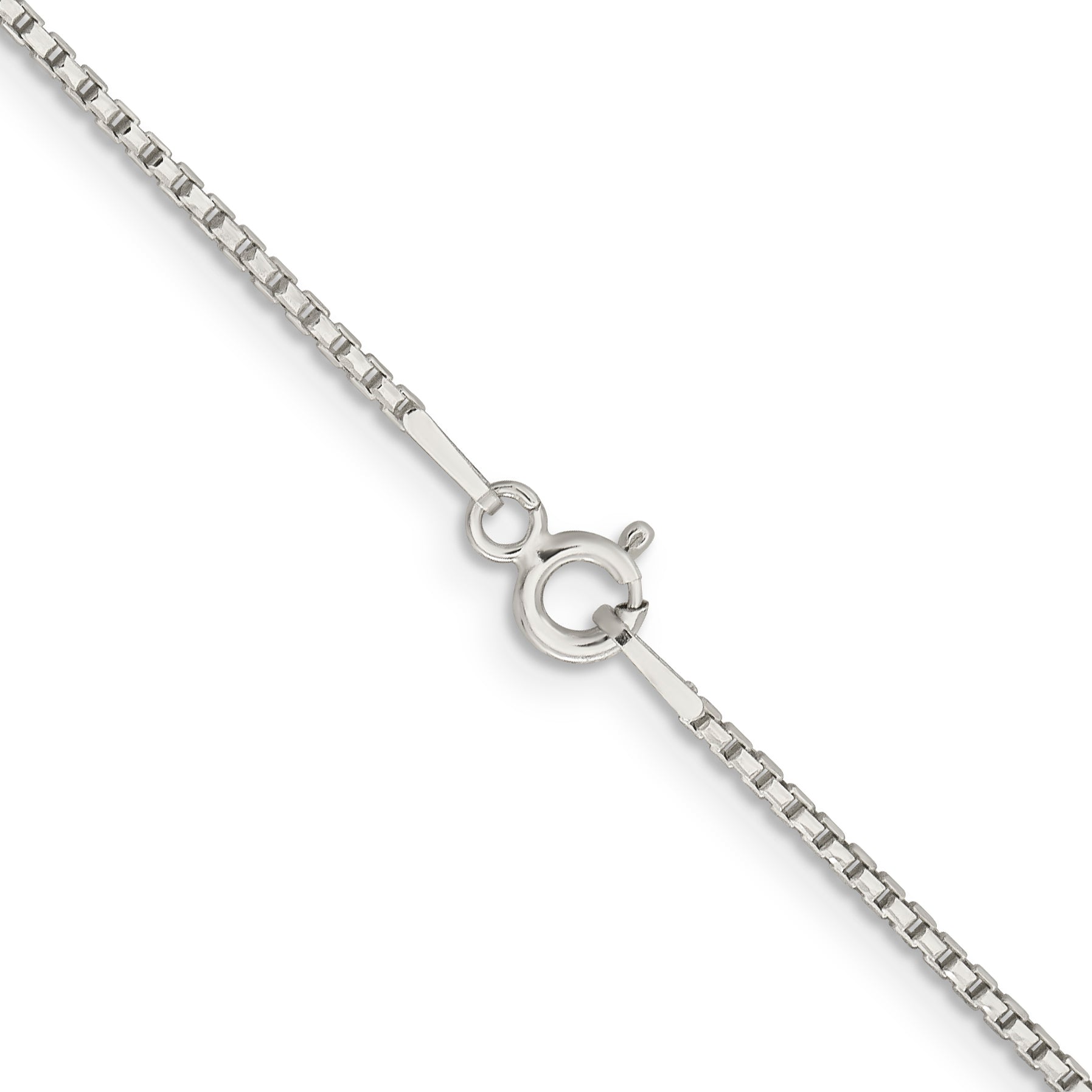 22 Inch Sterling Silver 1.3mm Diamond-Cut Round Box Chain Necklace