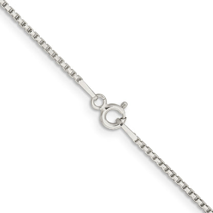 22 Inch Sterling Silver 1.3mm Diamond-Cut Round Box Chain Necklace