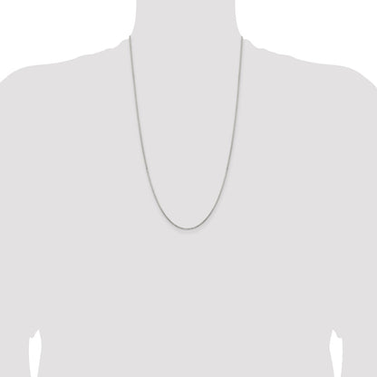 26 Inch Sterling Silver 1.3mm Diamond-Cut Round Box Chain Necklace