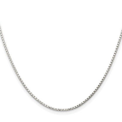 Sterling Silver Rhodium-Plated 1.3mm Diamond-Cut Round Box Chain