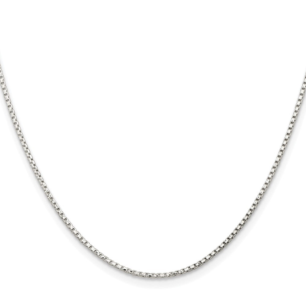 Sterling Silver Rhodium-Plated 1.3mm Diamond-Cut Round Box Chain w/2in Ext.