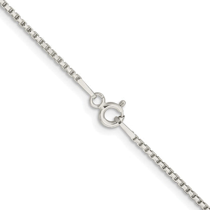 Sterling Silver Rhodium-Plated 1.3mm Diamond-Cut Round Box Chain