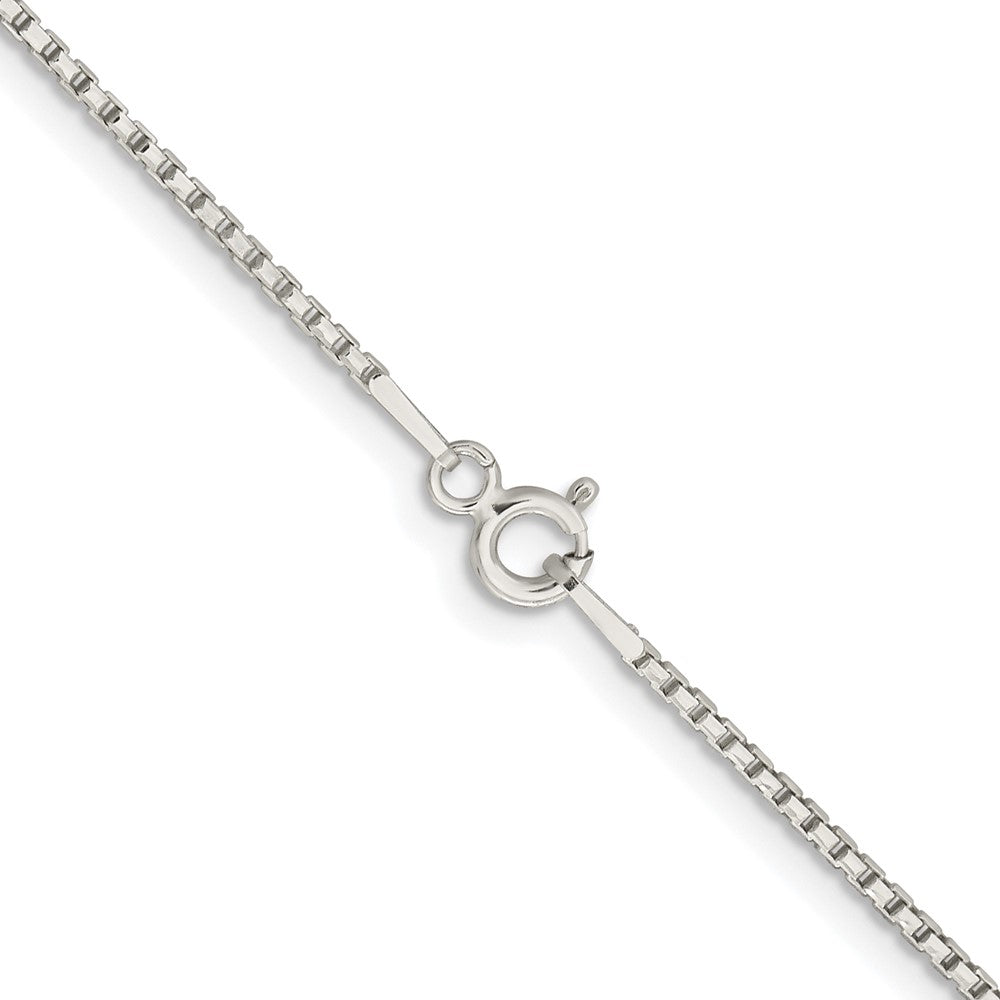 Sterling Silver Rhodium-Plated 1.3mm Diamond-Cut Round Box Chain w/2in Ext.
