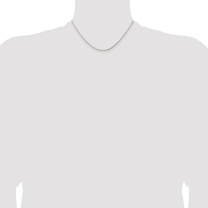 Sterling Silver Rhodium-Plated 1.3mm Diamond-Cut Round Box Chain