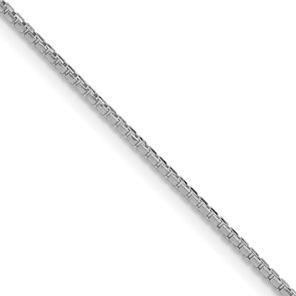 Sterling Silver Rhodium-Plated 1.3mm Diamond-Cut Round Box Chain w/2in Ext.