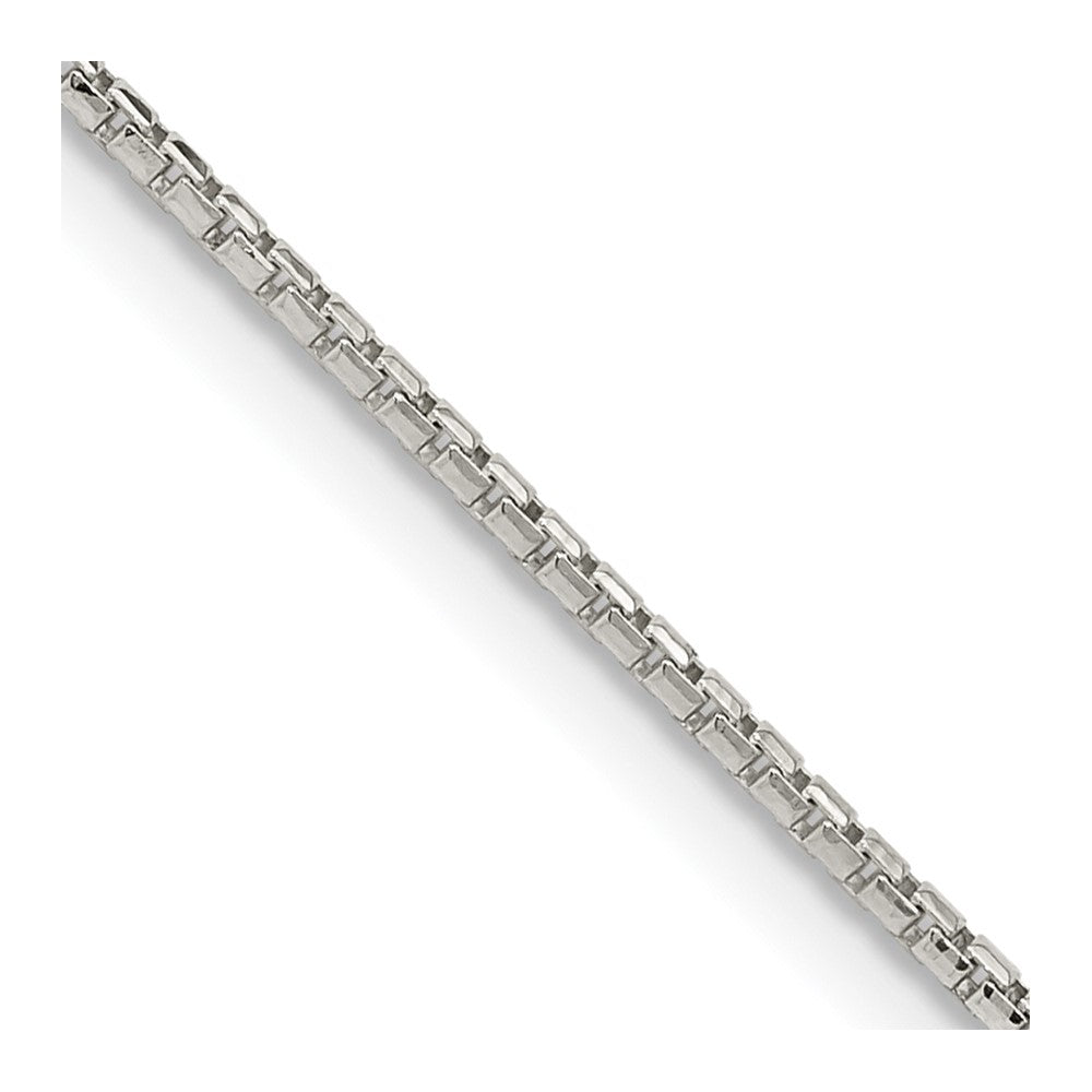 36 Inch Sterling Silver 1.3mm Diamond-Cut Round Box Chain Necklace