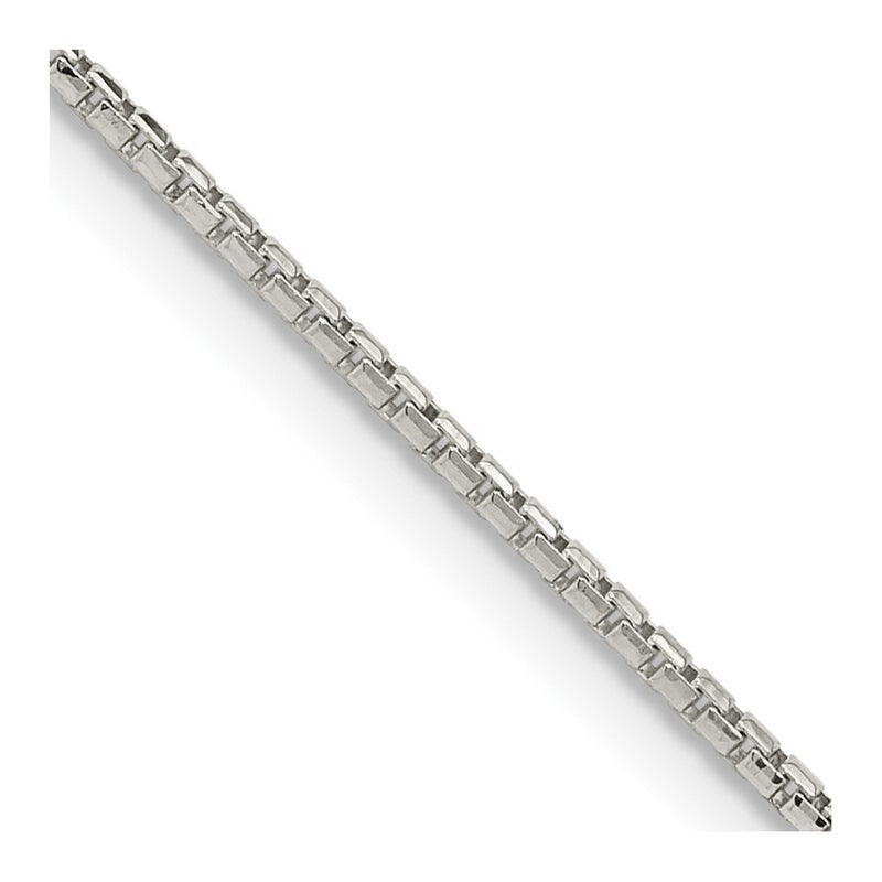 30 Inch Sterling Silver 1.3mm Diamond-Cut Round Box Chain Necklace