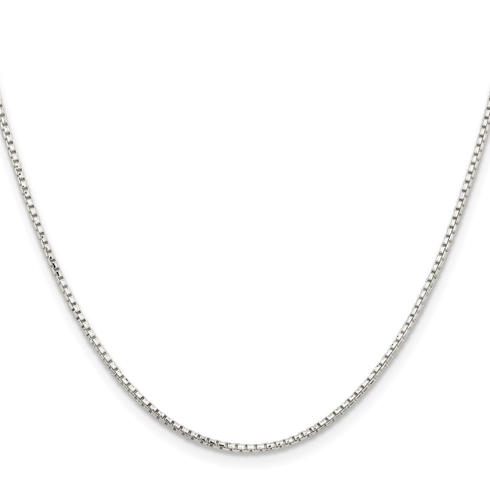 16 Inch Sterling Silver 1.5mm Diamond-Cut Round Box Chain Necklace