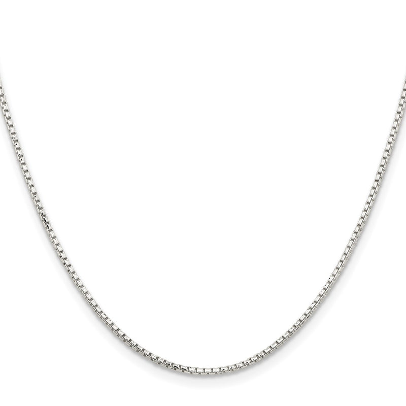 26 Inch Sterling Silver 1.5mm Diamond-Cut Round Box Chain Necklace