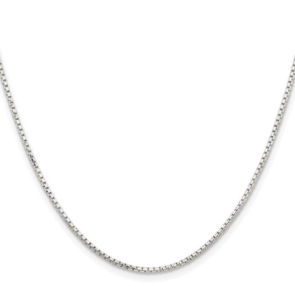 20 Inch Sterling Silver 1.5mm Diamond-Cut Round Box Chain Necklace