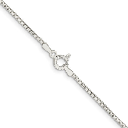 18 Inch Sterling Silver 1.5mm Diamond-Cut Round Box Chain Necklace